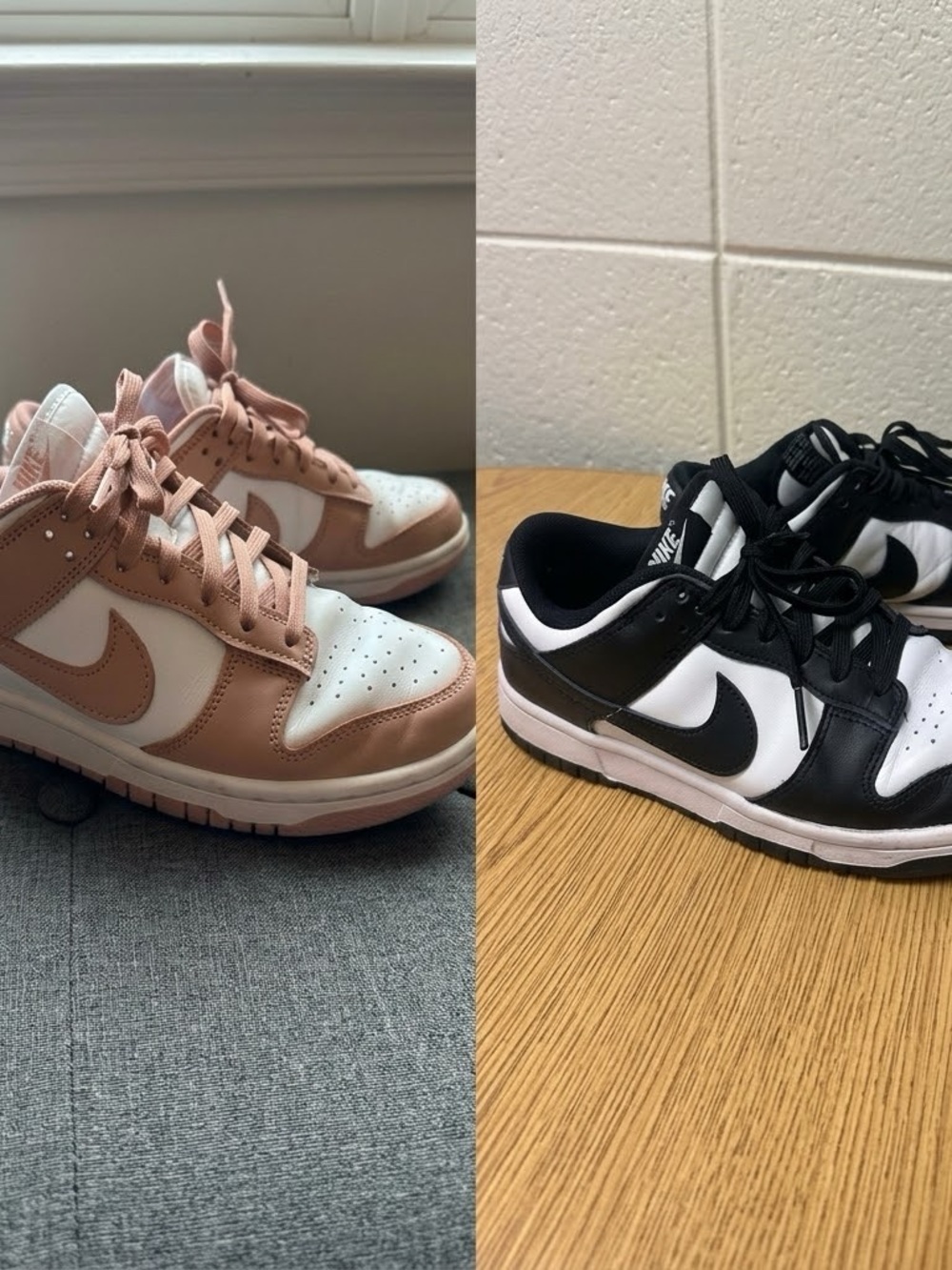 LOT of 2 Nike Retro Dunk Low (Panda and Peach Cream) Size 8.5